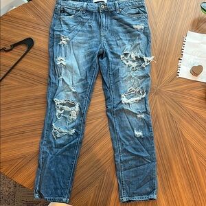 KanCan Blue Boyfriend Distressed Jeans